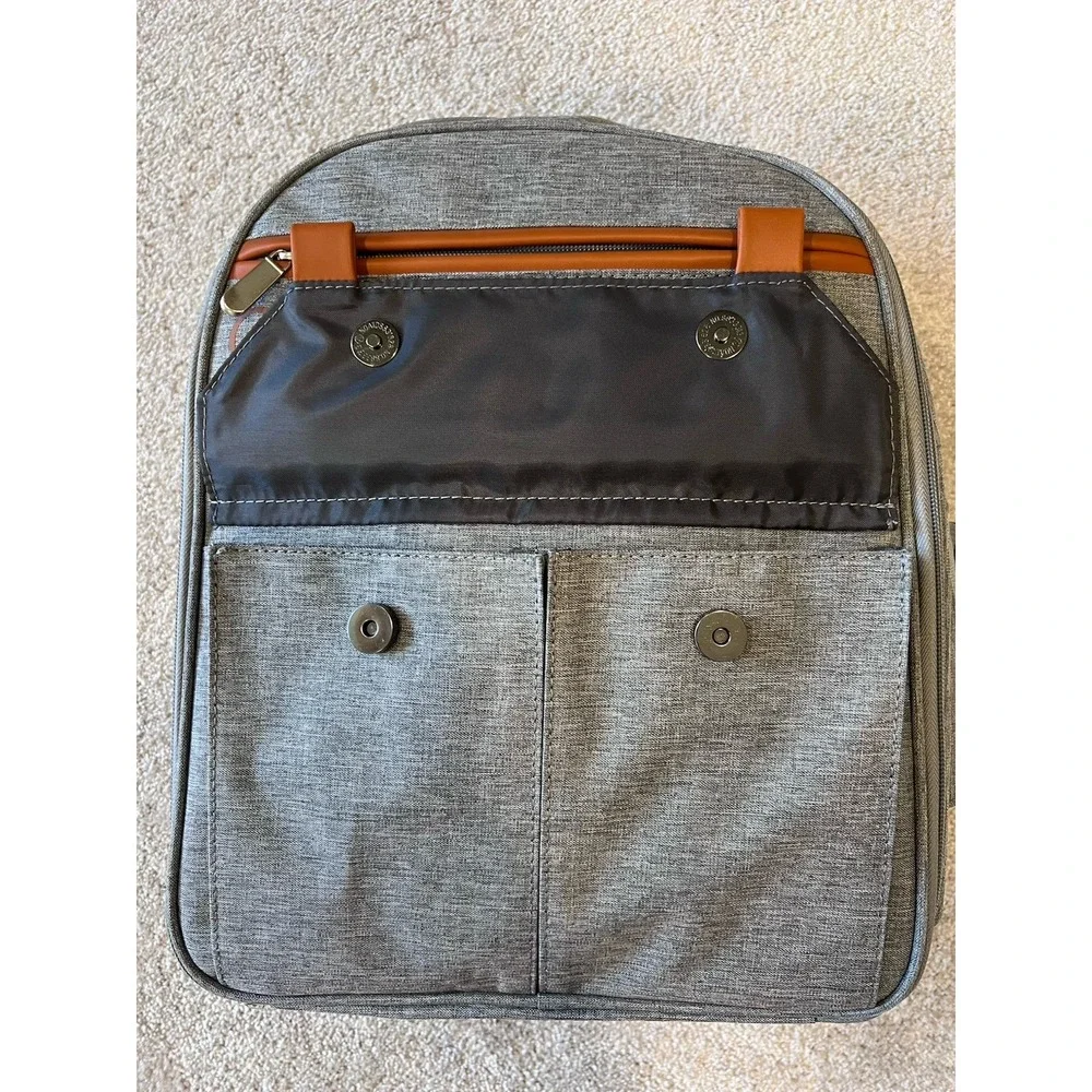 Gray Mr & Mrs Insulated Picnic Backpack